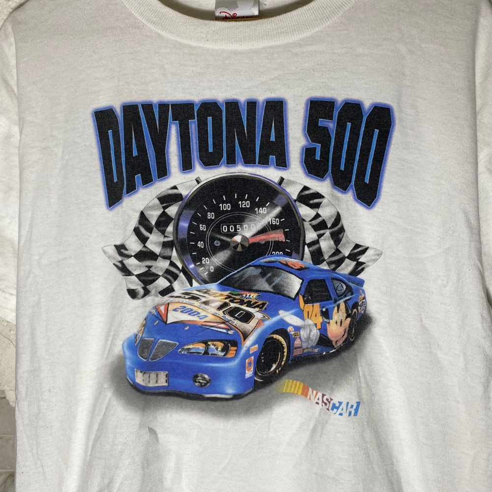 Vintage 2004 Disney Store NASCAR Daytona 500 Mickey Mouse T-Shirt Mens Medium - Picture 2 of 5